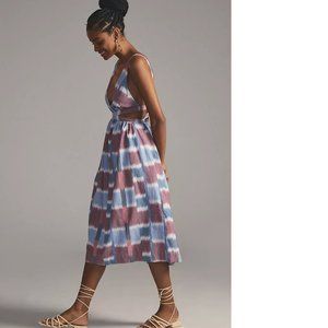 Anthropologie Deep-V Midi Dress